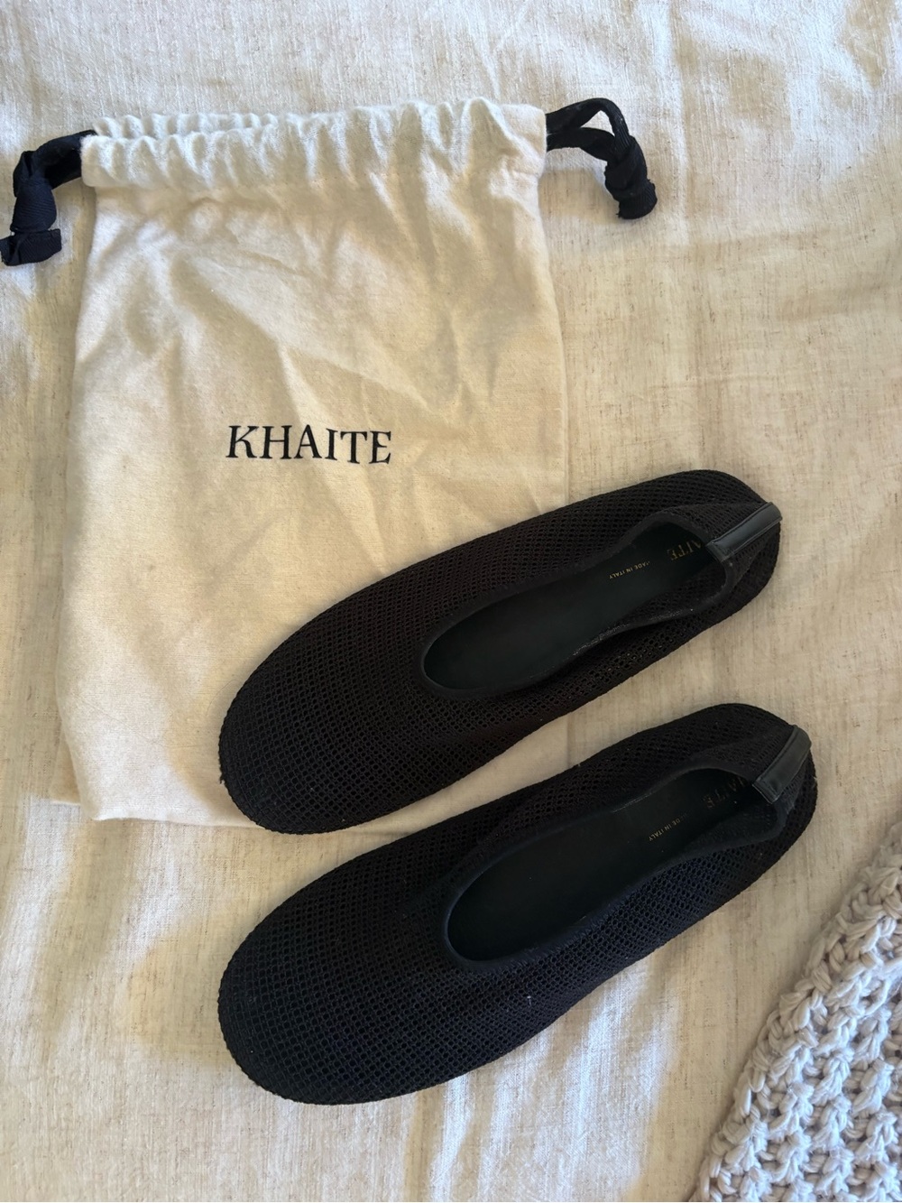 KHAITE Maiden Mesh/Fishnet Ballet Flats